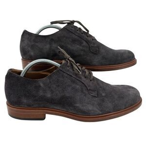 Vince Mens 10.5 Boerum Suede Graphite Grey Almond Toe Tie Dress Shoes